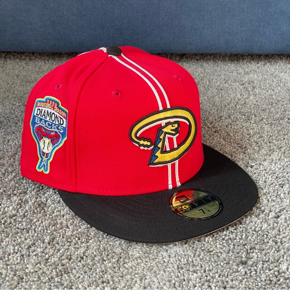 MyFitteds New Era Arizona Diamondbacks Fitted Hat GT1 Racing Stripes Size 7 1/8